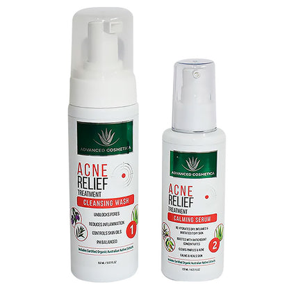 Acne Relief Natural Cleansing Face Wash & Calming Face Serum Pack